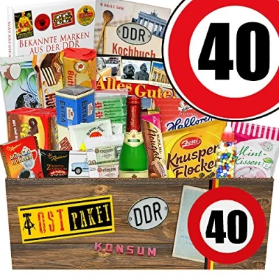 Abbildung von Suessigkeiten Korb/DDR Geschenk/Geburtstag 40 / Geschenk Idee Mama