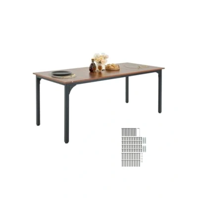 Abbildung von VEVOR Rechteckiger Esstisch Küchentisch (nur Tisch) Esszimmertisch 180cm Braun
