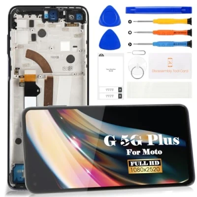Abbildung von SRJTEK Ersatz LCD Bildschirm für Motorola G 5G Plus One Display Moto UW Edge S Touchscreen XT2075 3, XT2075, 2 Digitizer Montage Reparatur Set