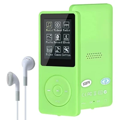 Abbildung von MP3 Player, MP3/MP4 digitaler Musik Lychee Upgrade, 8 GB, tragbarer HiFi Sound, Player mit Musik/Video/Sprachaufnahme/FM Radio/E Book Reader, unterstützt bis zu 64 GB (grün)