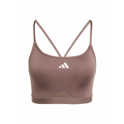 Abbildung von adidas Performance 3STRIPES Sportbh mit leichter Stützkraft, Damen, Größe: XS, Earth strata