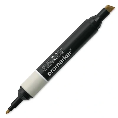 Abbildung von Winsor &amp; Newton 0203001 ProMarker, Professioneller Layoutmarker 2 Spitzen, fein und breit für Zeichnungen, Design Layouts Champagner