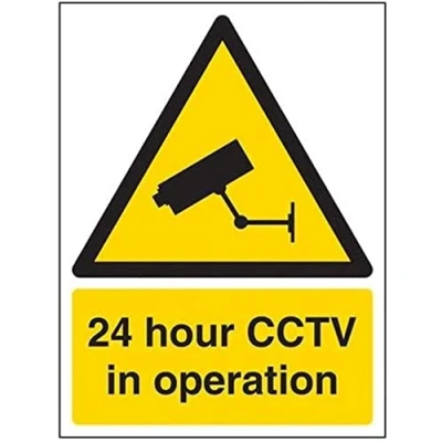 Abbildung von VSafety Hinweisschild &quot;24 Hour CCTV In Operation&quot;, Hochformat, 150 x 200 mm, aus 1 mm starkem, festem Kunststoff