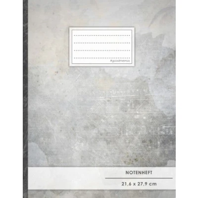 Abbildung von Notenheft: DIN A4 48 Seiten, 24 Blatt, 12 Systeme, „Violine“ Original #GoodMemos Schulheft Mit Inhaltsverzeichnis und Seitenzahlen, Noten Lineatur 14