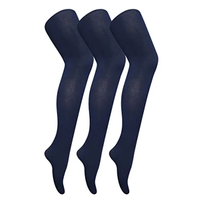 Abbildung von Sock Snob 3er Pack Damen Strumpfhose 80 Den Farbig Blickdicht Matt (M, Marine)
