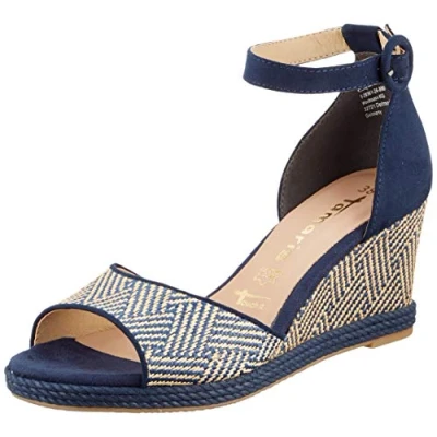 Abbildung von Tamaris Keilsandalette, Damen, Größe: 38, Navy comb Schuhe