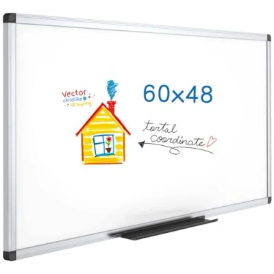 Abbildung von VIZ PRO Magnetisches Whiteboard Silberner Aluminiumrahmen, 150 x 120 cm