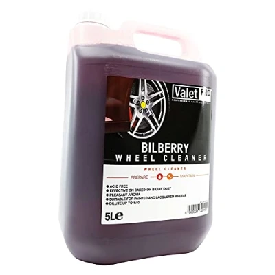 Abbildung von ValetPRO Bilberry Wheel Cleaner 5L Felgenreiniger Konzentrat gegen Flugrost und hartnäckigen Schmutz bei Stahl oder Alufelgen PH Neutral schont die Oberflächen