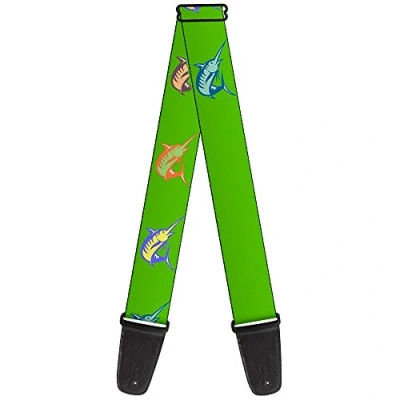 Abbildung von Buckle Down Gitarrengurt Marlin Green Multi Color 5,1 cm breit