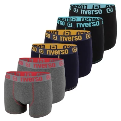 Abbildung von riverso Boxershorts Herren RIVOle 6er Pack Unterhosen Unterwäsche Retroshorts Set Boxer Shorts Stretch, Größe:XL, Farbe:Farbmix 11 (RVS1BCX6PK11M)