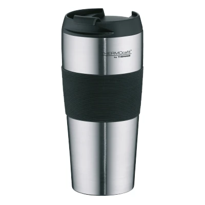 Abbildung von TC THERMO PRO 0,40l, stainless steel mat, Kaffeebecher aus Edelstahl, 4 h heiß / 8 kalt, schwappsicher mit Grip Zone für Uni, Schule, Büro, by THERMOS, Isolierbecher, Edelstahlbecher