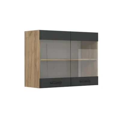 Abbildung von Vicco Küchenglashängeschrank R Line, Anthrazit Landhaus, 80 cm