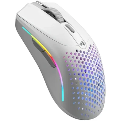 Abbildung von Glorious Model O 2 Mini Wireless Gaming Maus Leichte 57g, bis 210 Stunden Akkulaufzeit, Dual 2.4 GHz und Bluetooth 5.2, optischer Sensor mit 26K, 80M Klicks, 6 Tasten, FPS Weiß