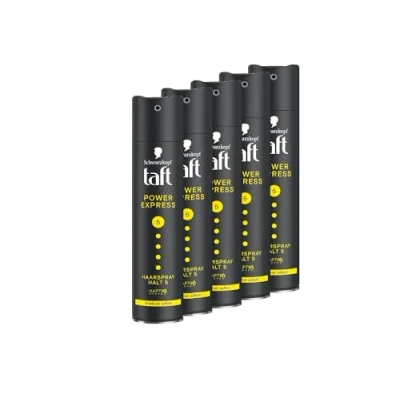 Abbildung von Schwarzkopf Taft Haarspray Power Express (5x 250 ml), Haltegrad 5 Haarstyling, für alle Haartypen, trocknet sofort, Vegane Formel*