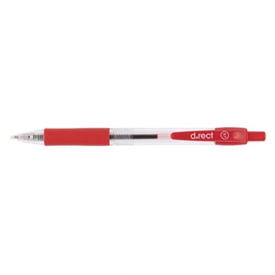 Abbildung von D.RECT 294 Kugelschreiber mit ergonomischer gummierte Griff für Büro und Haushalt Strichstärke 0,7mm Rot 1