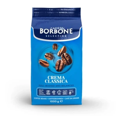 Abbildung von Caffè Borbone Vollbohnenkaffee, Crema Classica, Medium Roast, Arabica und Robusta Blend geröstet frisch verpackt in Italien 1,0 kg Beutel