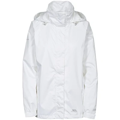 Abbildung von Trespass Lanna II, White, XS, Wasserdichte Jacke mit einrollbarer Kapuze für Damen, X Small, Weiß