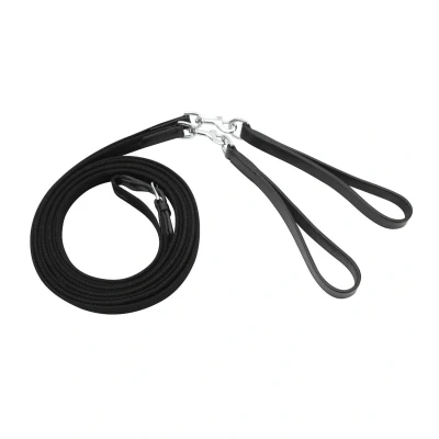 Abbildung von Horka Schlaufzügel Webband Schwarz/Silber Warmblut