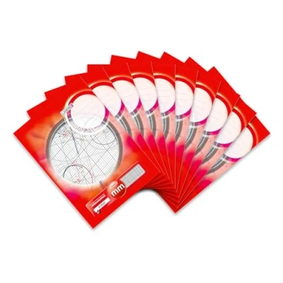 Abbildung von Landré Millimeter Block A3, 80 g/m² Papier, 20 Blatt Kopfgeleimt, Linienfabe rot, 10 Stück