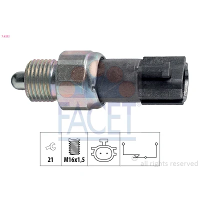 Abbildung von FACET 7.6232 Schalter, Rückfahrleuchte Made in Italy OE Equivalent RENAULT: MEGANE 2 Coupe Cabriolet, SCENIC 2, Kombi