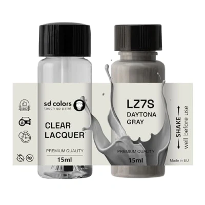 Abbildung von SD COLORS Neue lackstift DAYTONA GRAU LZ7S Reparatur KRATZEN 15 ml (Farbe+KLARLACK)