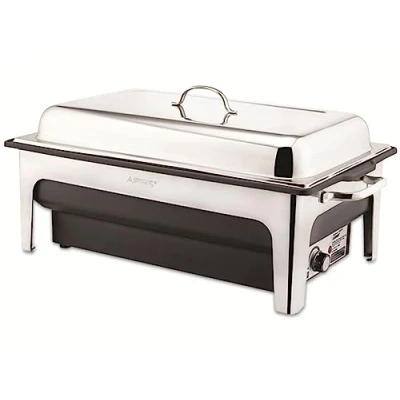 Abbildung von APS 12225 Edelstahl polierter Chafing Dish mit Temperaturregler, Tiefer Pfanne und Deckelhalter, 62 x 36 29 cm, 14 ltr