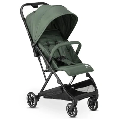 Abbildung von DERYAN Easy Buggy Leichter Reisebuggy für Babys &amp; Kleinkinder Kompakt klappbar mit Liegefunktion Sonnenverdeck Grün