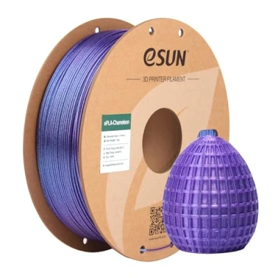 Abbildung von eSUN Chameleon PLA Filament 1.75mm, Glitter 3D Drucker Filament, Farbverlaufsänderung Maßgenauigkeit +/ 0.05mm, 1KG Spule (2.2 LBS) für Drucker, Nebula Lila