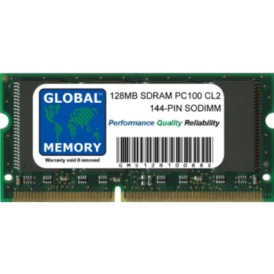 Abbildung von Global Memory 128 MB PC100 100 MHz 144 Pin SDRAM SODIMM Speicher RAM für Laptops/Notebooks