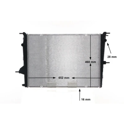 Abbildung von MAHLE ORIGINAL CR 1197 000S Kühler, Motorkühlung 650 468 16 Kühlrippen gelötet RENAULT: Fluence