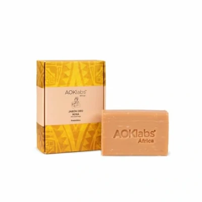 Abbildung von Aoklabs Prebiotic Rose Gold Soap schützt vor Infektionen, Feuchtigkeitsverlust, Reizungen und Entzündungen dank einer Kombination von Zutaten mit antiseptischen Eigenschaften 100g.