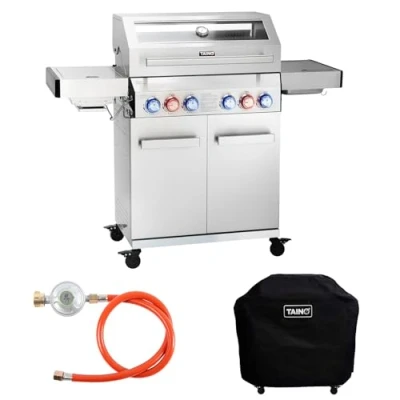 Abbildung von TAINO Gasgrill PLATINUM YAMARA 4+2 + Haube, Spar Set, Grillwagen, Sear Zone, 4 Brenner, Silber
