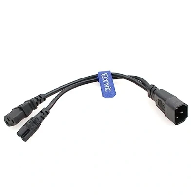 Abbildung von Eonvic C14 zu C13+C7 Y Splitter Netzstecker Kabel, IEC 320 Stecker auf Buchse Adapter Kabel 250V 10A,30CM