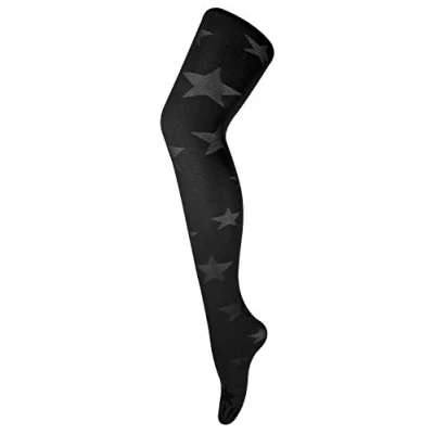 Abbildung von Sock Snob Damen undurchsichtig gemustert farbig winter 80 den strumpfhose in verschiedenen farben größe 36 42 eur (36 eur, Star Black)