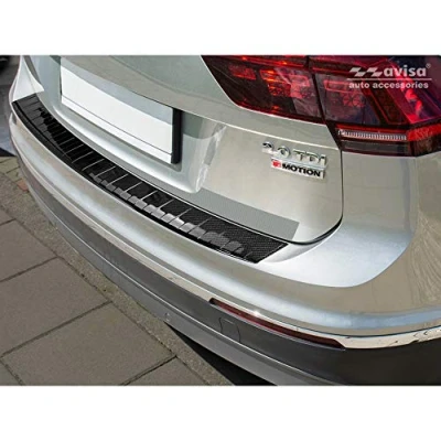 Abbildung von Echtes 3D Karbon Heckstoßstangenschutz kompatibel mit Volkswagen Tiguan II &amp; R Line 2016 2020 FL inkl. Allspace 2017