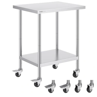 Abbildung von VEVOR Arbeitstisch Küchentisch Zubereitungstisch Rollbar 610x762mm Gastro