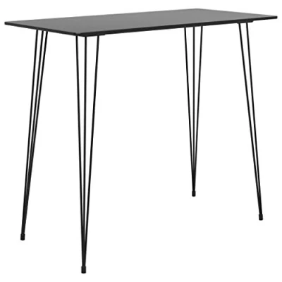 Abbildung von vidaXL Bartisch Bartresen Theke Stehtisch Tresentisch Küchentisch Bistrotisch Loungetisch Esstisch Tisch Schwarz 120x60x105cm Metall MDF