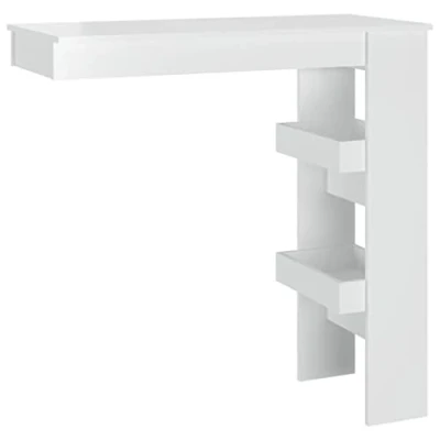 Abbildung von vidaXL Wand Bartisch Hochglanz Weiß 102x45x103,5 cm Holzwerkstoff, Bartisch, Bistrotisch, Stehtisch, Party Tisch, Pubtisch, Wandtisch