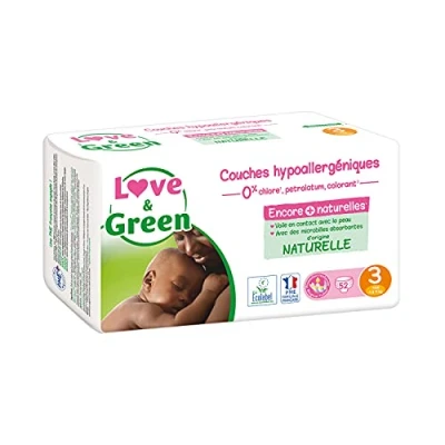 Abbildung von Love and Green Größe 3 (4 bis 9 kg),Packung Jumbo, 52 diapers