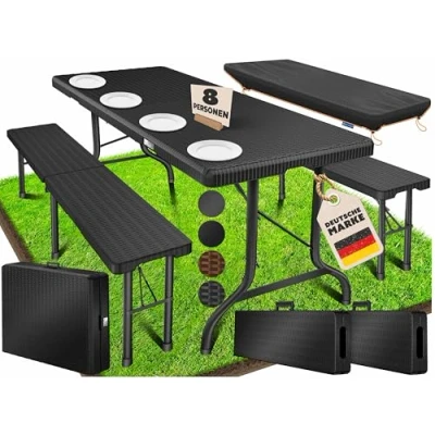 Abbildung von KESSER Bierzeltgarnitur, Bierzeltgarnitur 3 teilig Set, Tisch 2 Bank, für Drinnen
