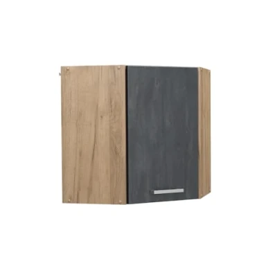 Abbildung von Vicco Eckhängeschrank R Line, Schwarz Beton/Goldkraft Eiche, 57 cm