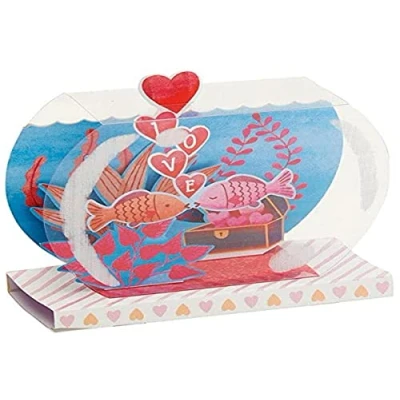 Abbildung von Draeger Paris Pop Up Karte, Karte 3D Grußkarte mit Umschlag &quot;Love&quot; Aquarium Goldfische format 18 x 11,5 cm