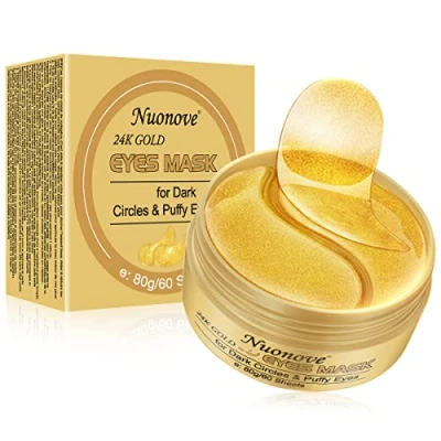 Abbildung von Augenpads Augenringe Eye Mask Collagen 24k Gold Kollagen Augenmaske, Hydra Gel Hauttherapie Pads, Anti age Maske, Augenmasken Gegen Augenringe, 60 Sheets