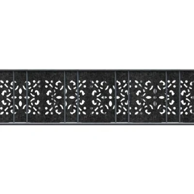 Abbildung von Sichtschutzstreifen Design Vlies Ornament für Doppelstabmatten Schwarzgrau 2,6m