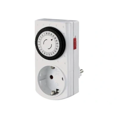 Abbildung von Perel Mini 24 Std. Zeitschaltuhr, mechanisch, 230 V, 16 A, 3680 W, Typ F (Schutzkontakt), weiß