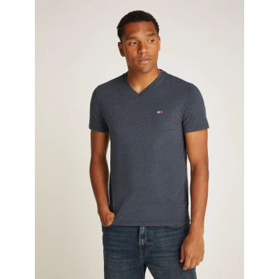 Abbildung von Tommy Jeans SLIM Jaspe TEE Tshirt basic Dark night navy, Herren, Größe: 46, navy