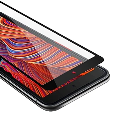 Abbildung von Cadorabo Panzerfolie für Samsung Galaxy XCover 5 Schutzfolie, [Case Friendly] [Anti Kratzer] Fingerabdruck] Gehärtetem Glas Tempered Displayschutzfolie
