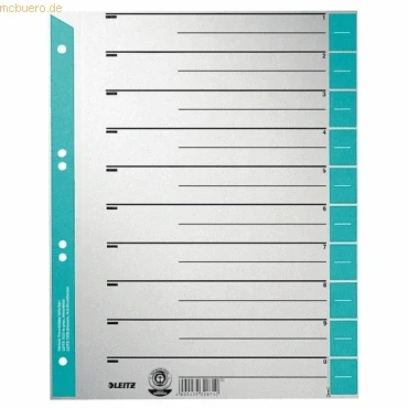 Abbildung von 100 x Leitz Trennblatt A4 230g/qm Karton hellblau