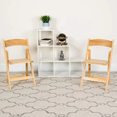 Abbildung von Flash Furniture Klappstuhl, Holz, Vinyl, naturfarben, 4 Stück