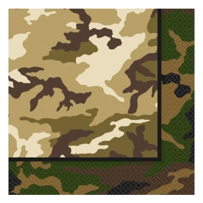 Abbildung von Camouflage Militärservietten 33x33cm 16 Stück